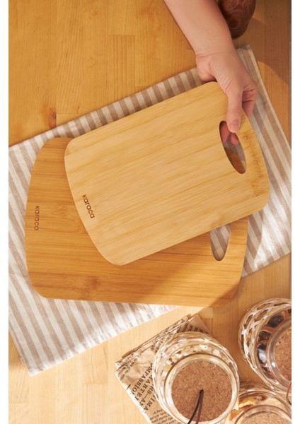 Bambu Kesme Tahtası Çift Seti, 28 ve 33 Cm, Şık ve Dayanıklı, Kahverengi Renkli. modelleri