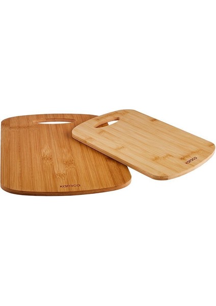 Bambu Kesme Tahtası Çift Seti, 28 ve 33 Cm, Şık ve Dayanıklı, Kahverengi Renkli.