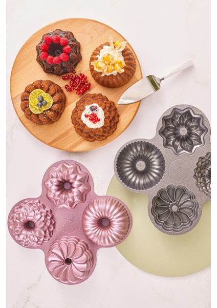 Pembe Kek Kalıbı 32 cm Alüminyum Standart Parça