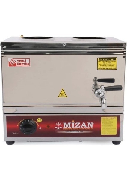 Elektrikli 19 Lt Çay Kazanı, 2 Hazneli, Şık ve Kullanışlı Semaver Tarzı