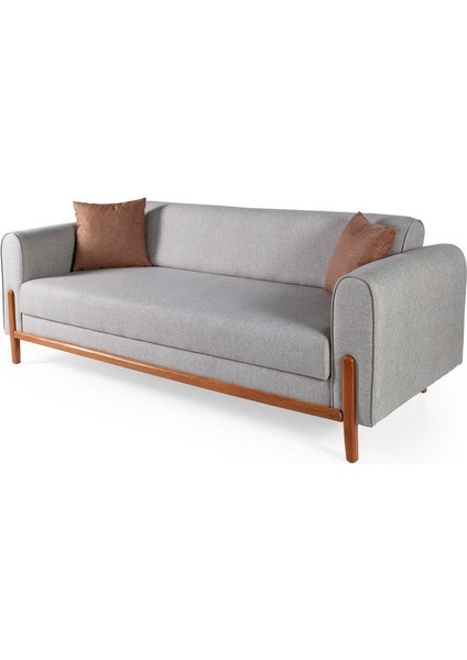 Natinna Plus Ahşap Yataklı Sandıklı Kanepe Krem