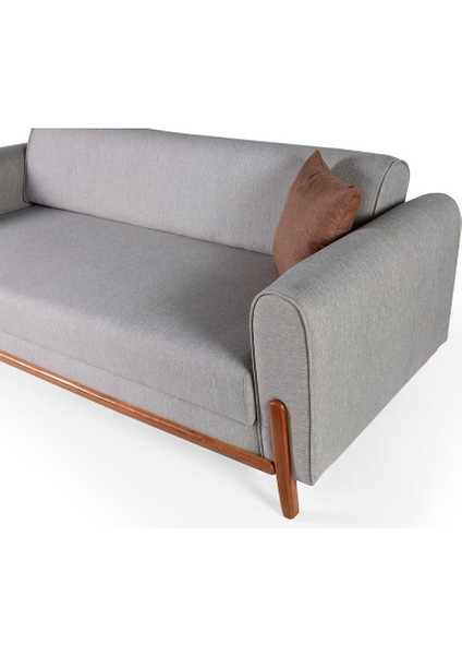 Natinna Plus Ahşap Yataklı Sandıklı Kanepe Krem