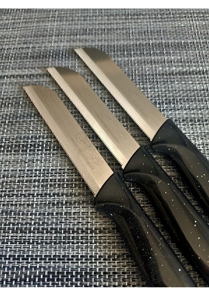 Siyah Simli Delikli Tırtıklı Meyve Bıçağı Seti, Şık ve Kullanışlı 12 Parça fiyatları