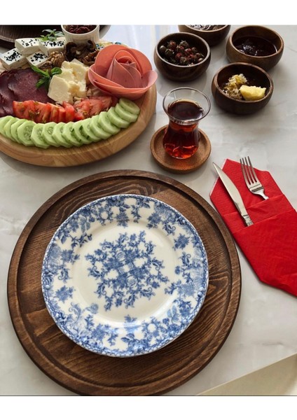 Kahverengi Ahşap Sunum Tabağı, Şık ve Doğal Tasarım, Sofralarınıza Zarafet Katın