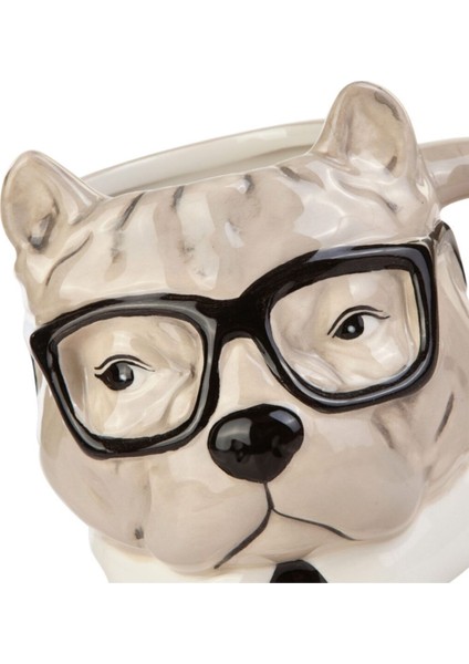 Sevimli Bulldog Desenli Kupa, Gri, 100 Ml, Sıcak ve Soğuk Içecekler Için Mükemmel fırsatları