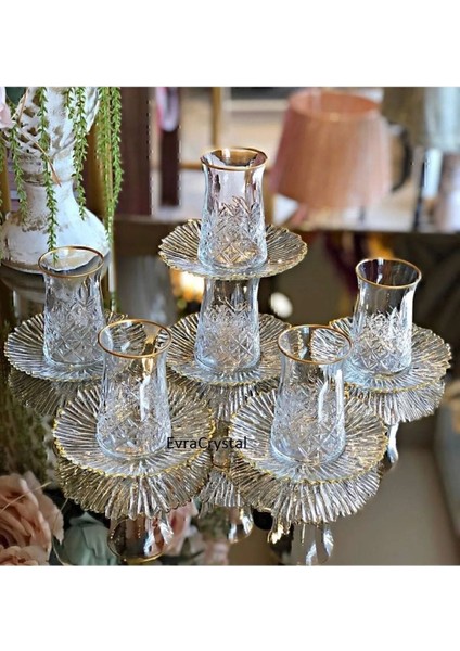 6 Kişilik 12 Parça Gri Çay Seti, Şık ve Modern Tasarım