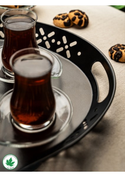 Şık Siyah Oval Metal Servis Tepsisi, Büyük ve Romantik Sunum Için Ideal modelleri