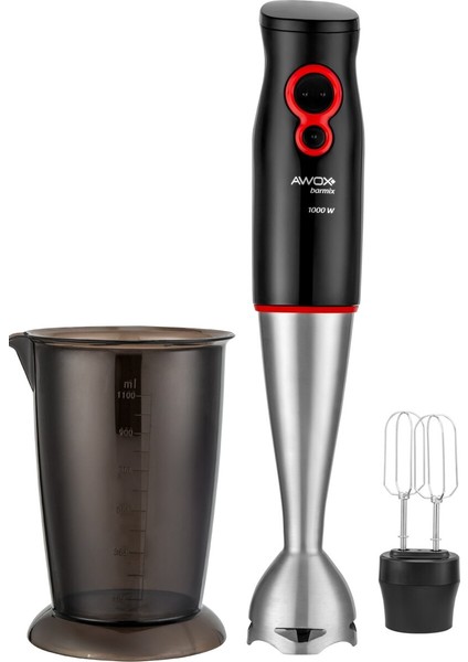 3'lü 1000W Çelik Uçlu Blender Seti, Çıkabilir Parçalar, Siyah fırsatları