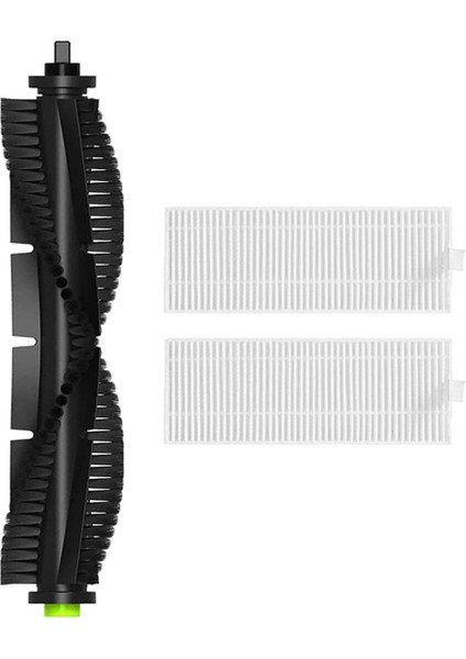 Siyah 360 Robot Süpürge ve Mop Seti, 3'lü Yedek Parça Takımı