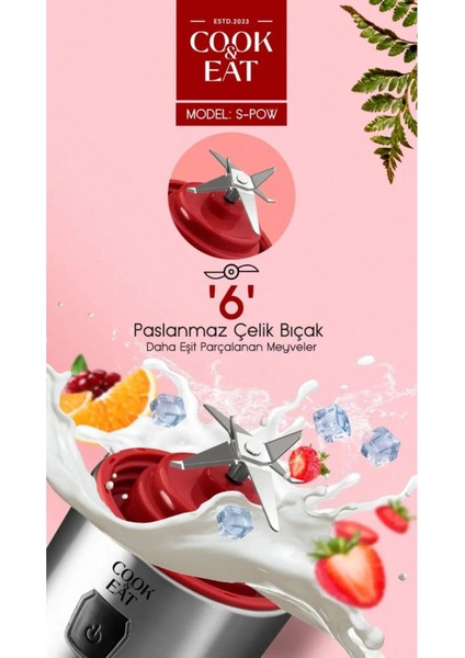 Şarjlı 450 ml 6 Bıçaklı Paslanmaz Çelik Buz Kırabilen Kişisel Taşınabilir Blender fırsatları