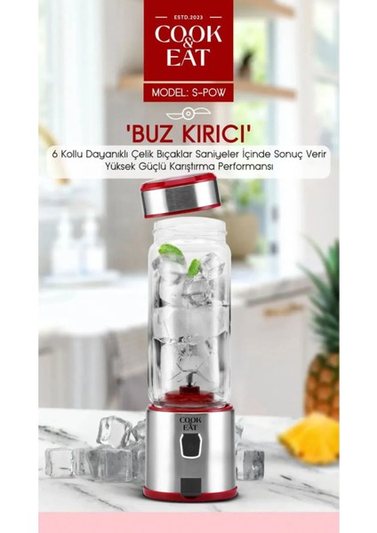 Şarjlı 450 ml 6 Bıçaklı Paslanmaz Çelik Buz Kırabilen Kişisel Taşınabilir Blender indirimleri