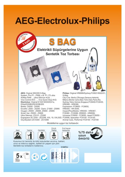 Uyumlu 20 Adet Toz Torbası, Siyah Plastik, Elektrikli Süpürge Için Ideal Seçim fiyatları