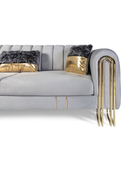 Laves Yataklı Üçlü Koltuk Açık Gri modelleri