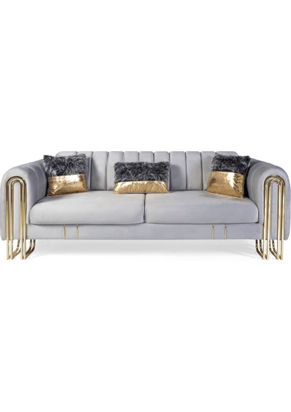 Laves Yataklı Üçlü Koltuk Açık Gri fırsatları