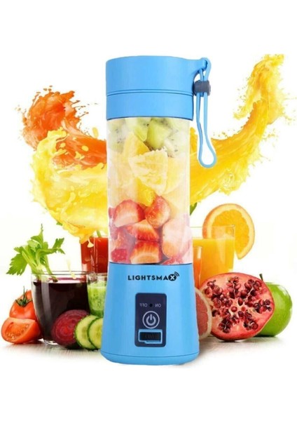 380 ml USB Şarjlı Çok Renkli Taşınabilir El Blenderi