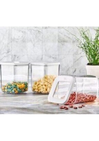 700 ml Kare Vakumlu Şeffaf Saklama Kabı, 6'lı Set modelleri