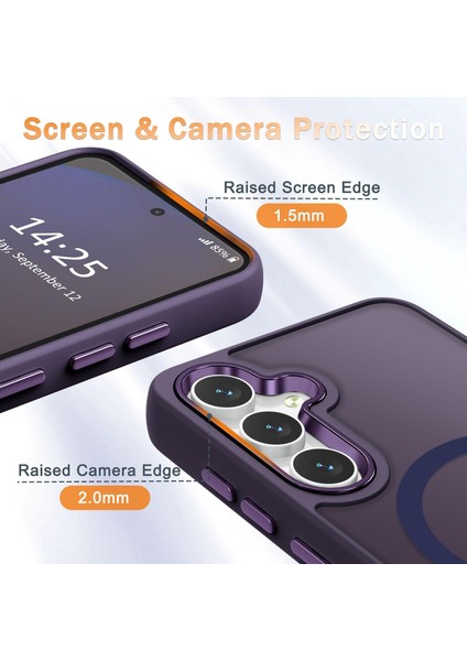 Samsung Galaxy S25 Uyumlu Ekran Koruyuculu Kılıf Magsafe Sarj Destekli Kamera Çıkıntılı Mat Kapak fırsatları