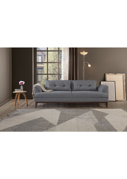 Didar Üçlü Yataklı Kanepe Keten Açık Gri