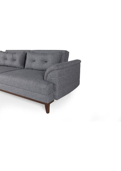 Didar Üçlü Yataklı Kanepe Keten Açık Gri