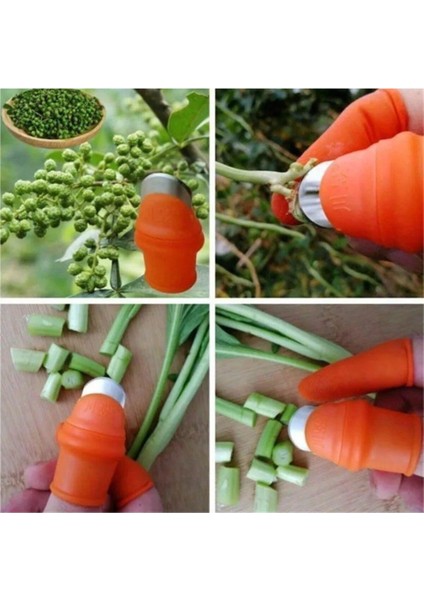 Pratik Baş Parmak Sebze Kesme ve Ayıklama Aleti, Turuncu Renk