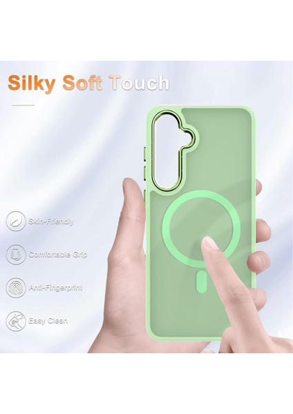 Samsung Galaxy S24 Uyumlu Ekran Koruyuculu Kılıf Magsafe Sarj Destekli Kamera Çıkıntılı Mat Kapak modelleri