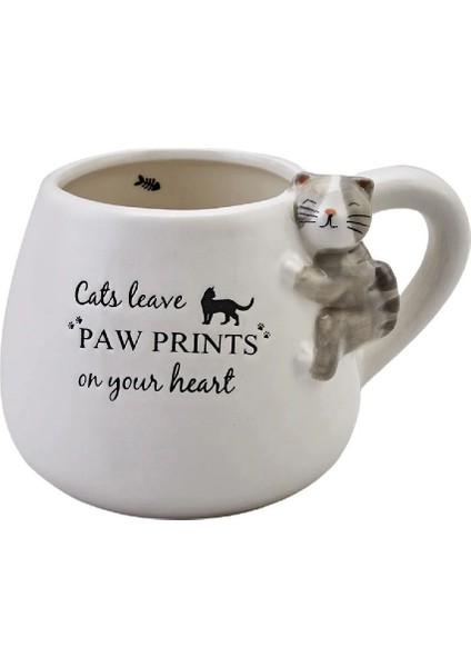 Sevimli Kedi Figürlü 465 ml Sıcak Içecek Kupası, Beyaz Renk modelleri