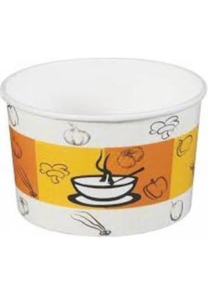 50 Adet Kapaklı Karton Çorba Kasesi 16 Oz, Beyaz, Dayanıklı ve Pratik Kullanım