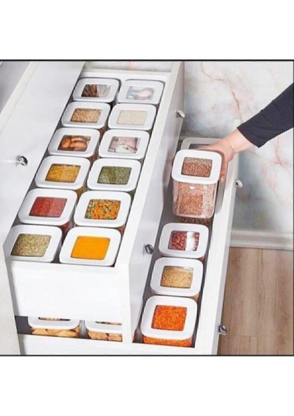 Turuncu, 6'lı, 1200 Ml, Vakumlu, Dikdörtgen Saklama Kabı, Dayanıklı, Pratik ve Şık. fiyatları