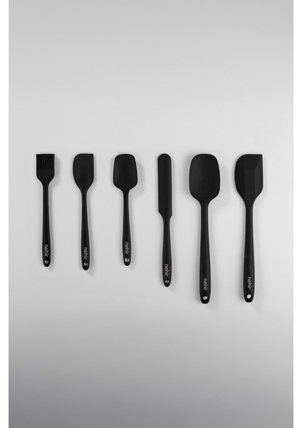 Siyah Silikon 6 Parça Servis Takımı, Şık ve Dayanıklı Mutfak Seti fiyatları