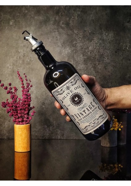 1lt Italyan Cam Yağdanlık, Şık ve Şeffaf Tasarım, Vintage Tarzı, Dayanıklı ve Kullanışlı modelleri