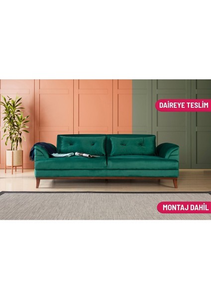 Didar Üçlü Yataklı Kanepe Babyface Yeşil