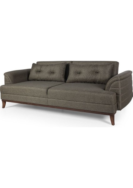 Didar Üçlü Yataklı Kanepe Koyu Kahve Kazayağı fırsatları