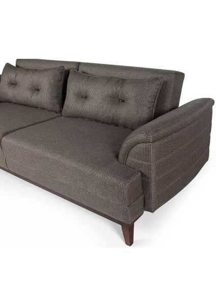 Didar Üçlü Yataklı Kanepe Koyu Kahve Kazayağı indirimleri