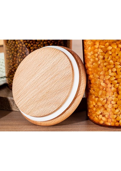 Ahşap Kapaklı Saklama Kabı Seti, 900ML, 3'lü, Şık ve Kullanışlı Mutfak Ürünü modelleri