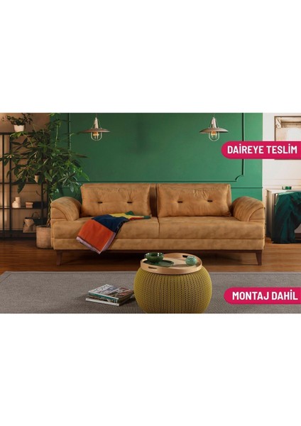 Didar Üçlü Yataklı Kanepe Bora Hardal