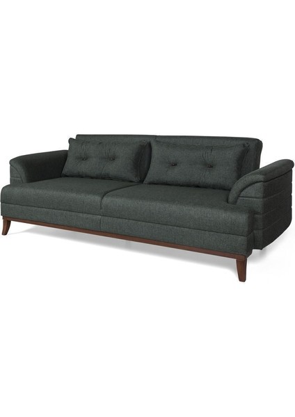 Didar Üçlü Yataklı Kanepe Keten Yeşil