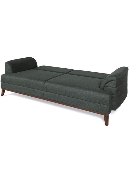 Didar Üçlü Yataklı Kanepe Keten Yeşil