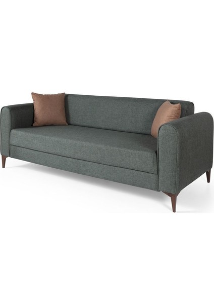 Natinna Yataklı Sandıklı Üçlü Kanepe Yeşil