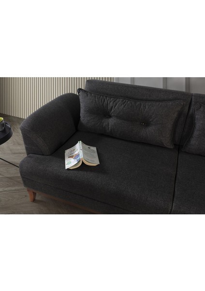 Didar Üçlü Yataklı Kanepe Keten Antrasit fiyatları