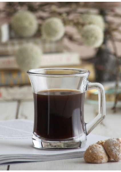 Beyaz Kulplu Çay Bardağı 6'lı, Şık ve Kullanışlı Set