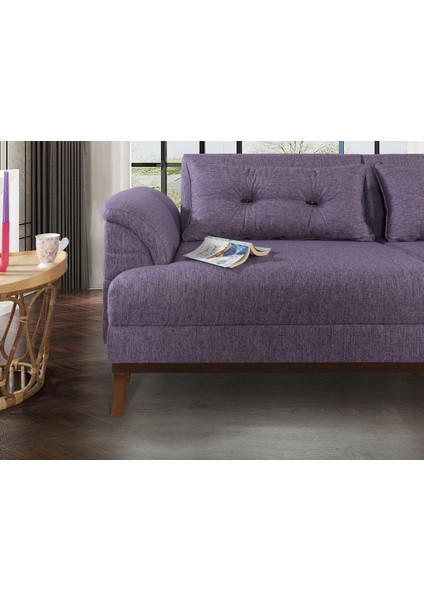 Didar Üçlü Yataklı Kanepe Keten Mürdüm fiyatları