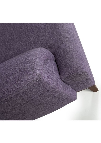 Didar Üçlü Yataklı Kanepe Keten Mürdüm