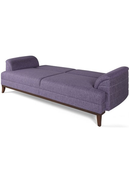 Didar Üçlü Yataklı Kanepe Keten Mürdüm