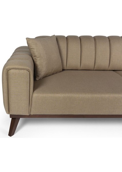 Ralve Yataklı Kanepe Keten Hardal Kazayağı fırsatları