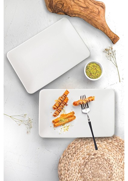 Mat Beyaz Kayık Tabak 31X21 Cm, 2'li Set, Zarif ve Şık Tasarım fiyatları
