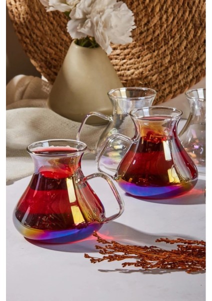 6'lı Borosilikat Cam Çay Bardağı Seti 200ML, Şık ve Dayanıklı Içecek Kadehleri modelleri