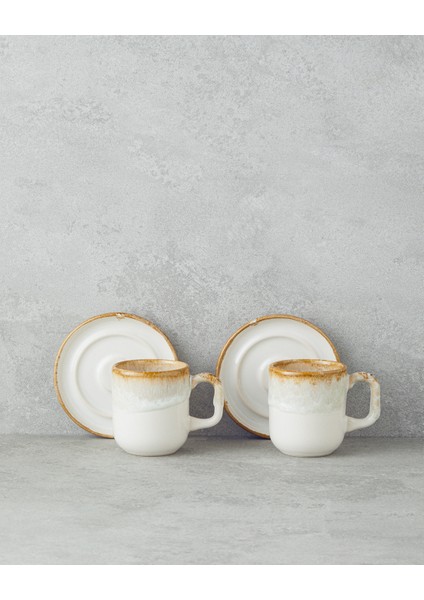 Krem Bej Seramik 4’lü 2 Kişilik Kahve Fincan Takımı, 150 Ml, Şık ve Zarif Tasarım fiyatları