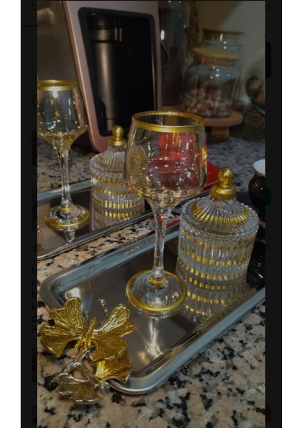 6'lı Dikdörtgen Paslanmaz Çelik Baton Kahve Tepsisi, Kelebekli, Lüx Sunum fiyatları