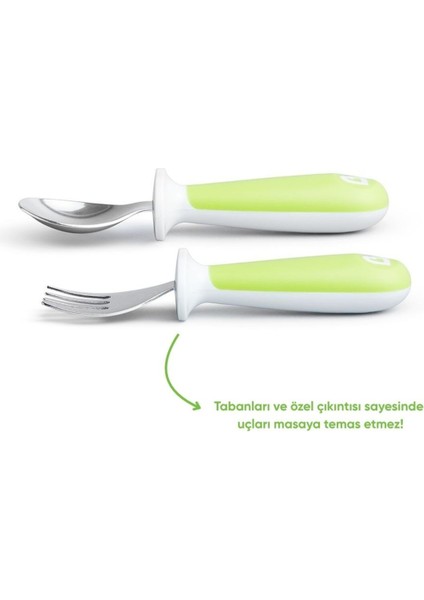 Çocuklar Için Çok Renkli 2'li Sıçrama Engelleyici Çatal ve Kaşık Seti, Bpa Içermez fiyatları