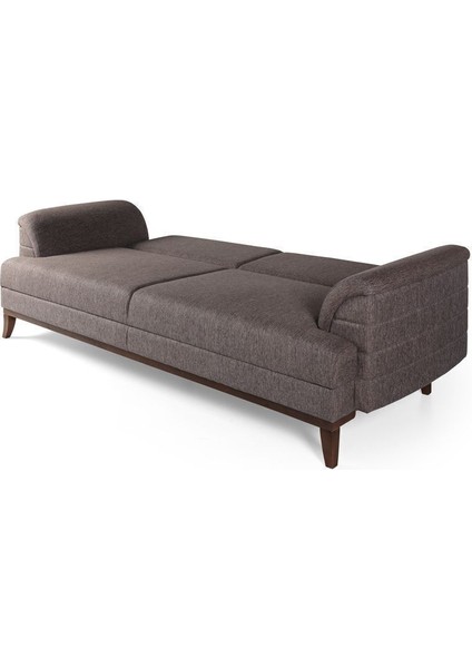 Didar Üçlü Yataklı Kanepe Keten Kahve